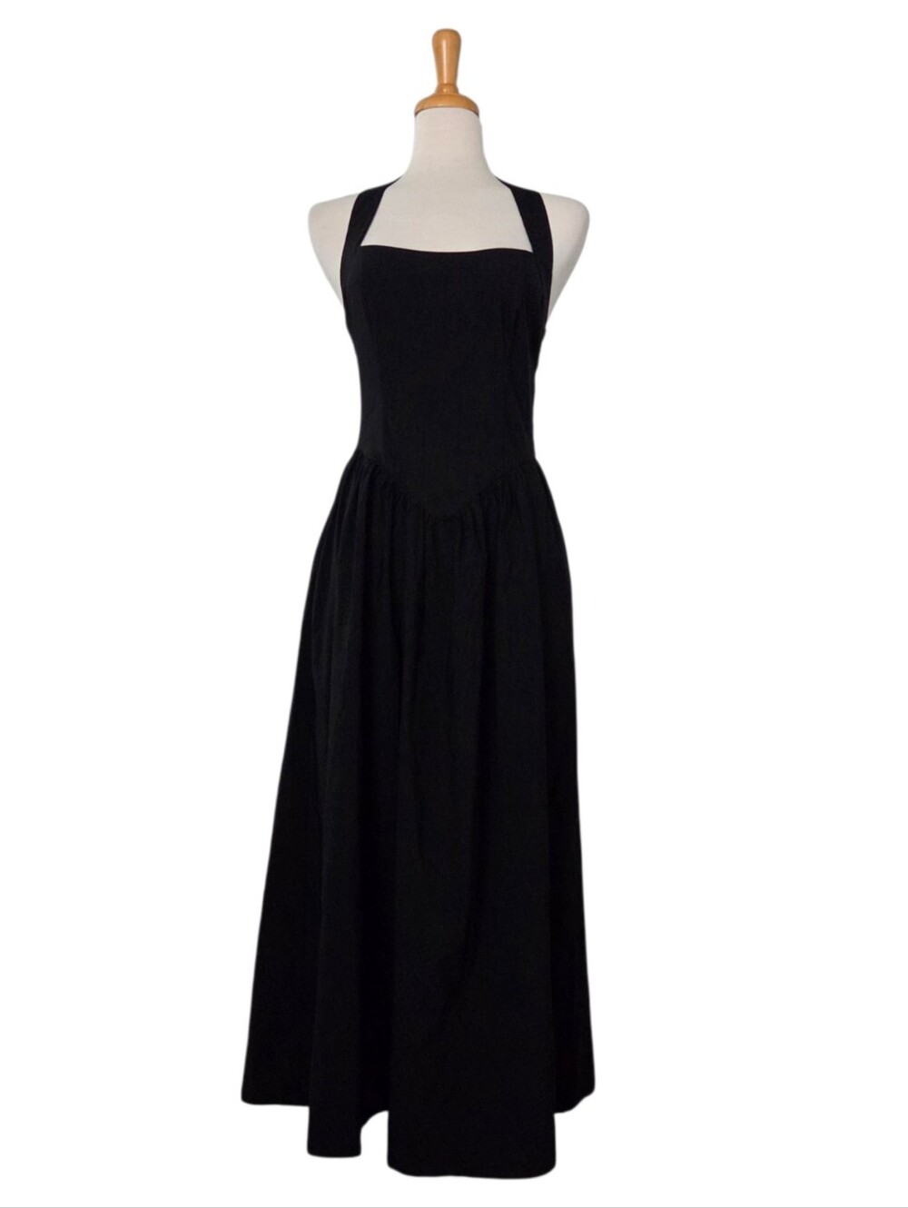 Crystal Sky Black Halter Maxi Dress Women's Size M